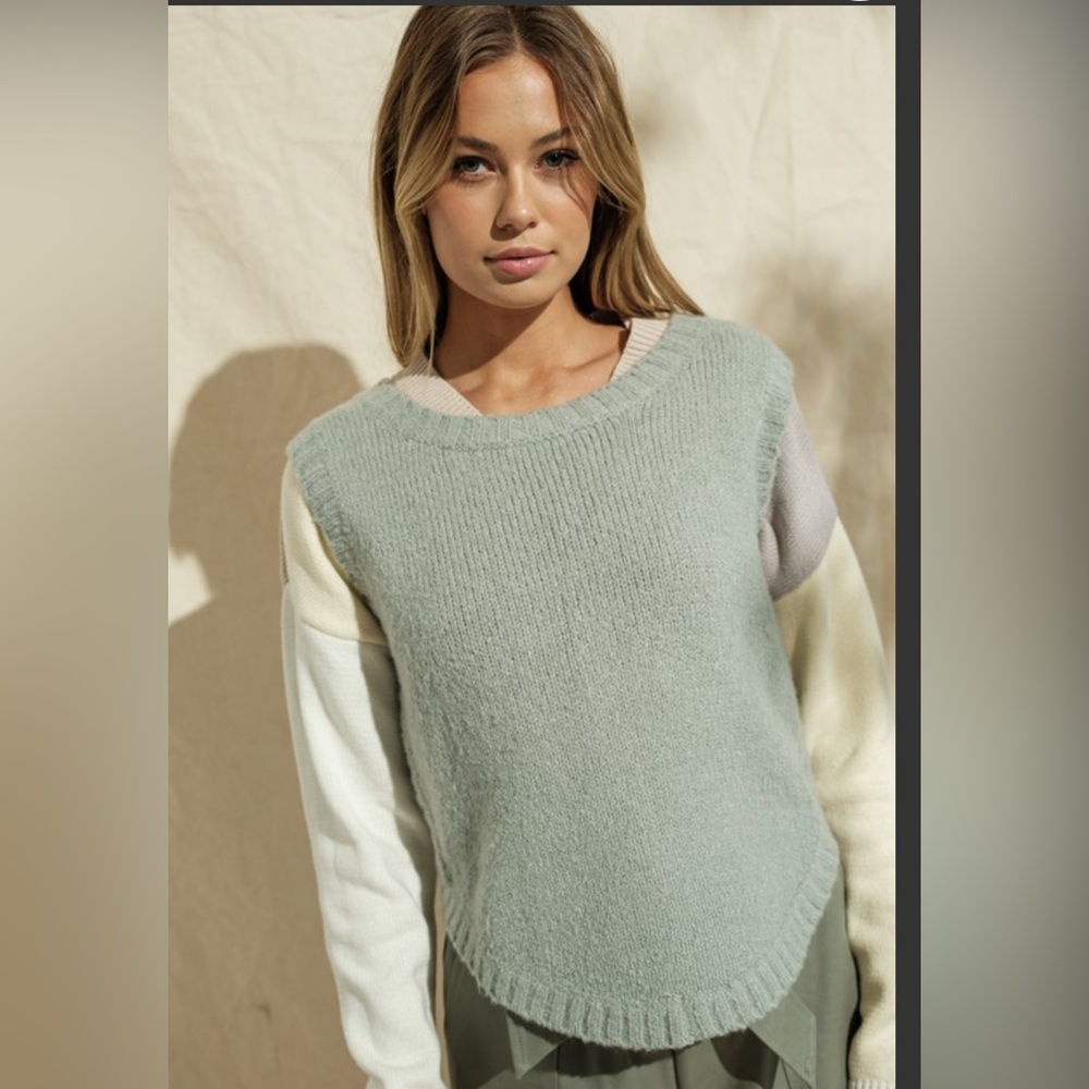 NWT Papermoon Sage knit wool blend vest size small